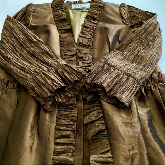 SERAFINA Premium Apparel Bronze Longline Blazer Jacket Dressy Women Plus Size 14 - Picture 9 of 17